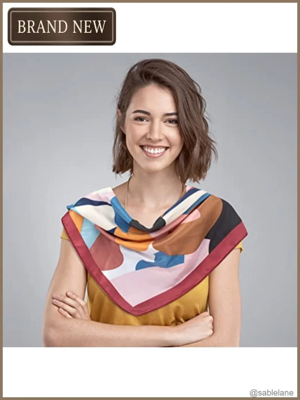 Silk-Like Square Scarf - Women's Fashion Wrap for Hair, Neck, and Head